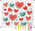Waterproof Sandproof Beach Blanket 59''×68'' Frui Polyester Outdoor Picnic Blanket with 4 Stakes &amp Storage Bag for BeachCampingVacation Love Watermelon