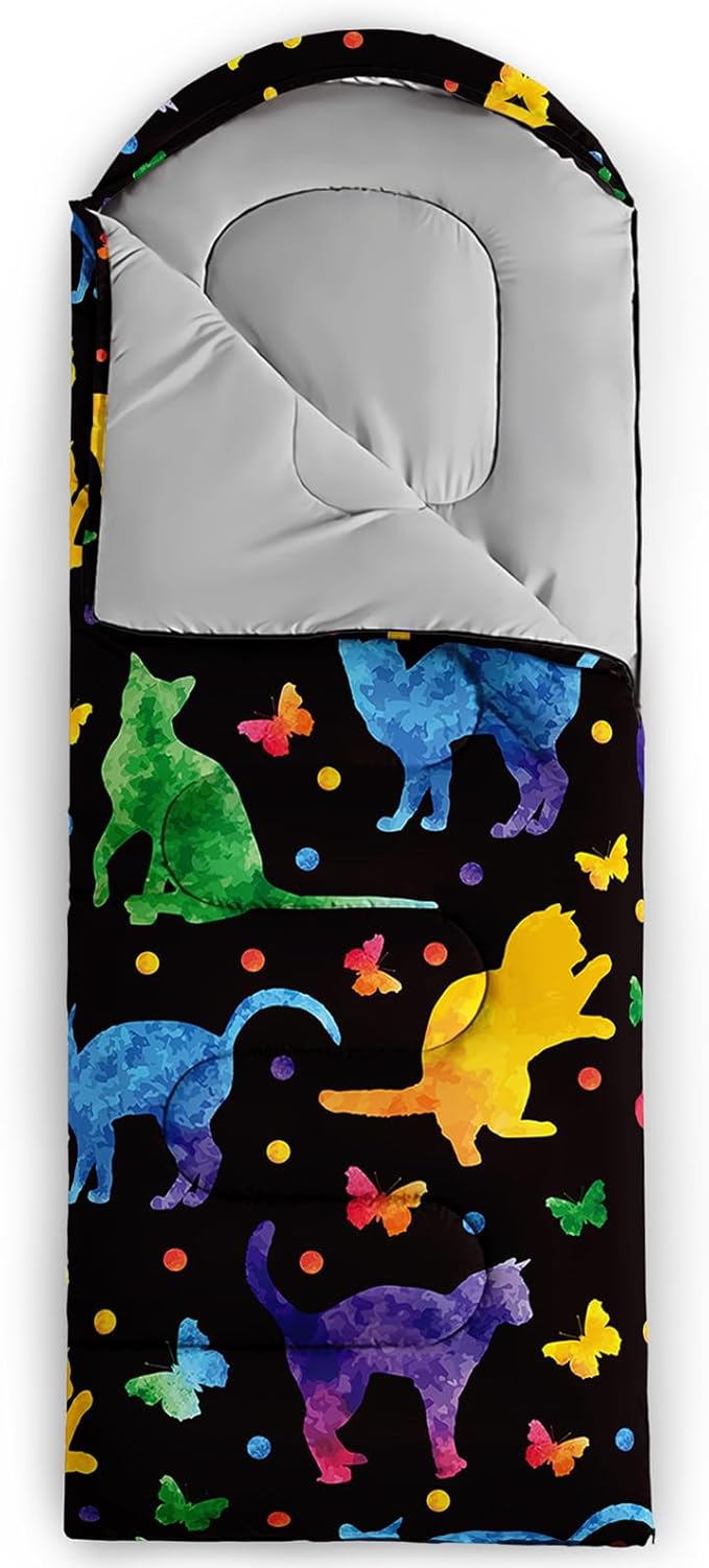 AILONEN Cartoon Car Sleeping BagsLightweight &amp Waterproof3 Season Warm &amp Cool WeatherCute Stars Printed Vehicles Transportation Sleeping Bags for BoysKidsAdults TravellingOutdoors