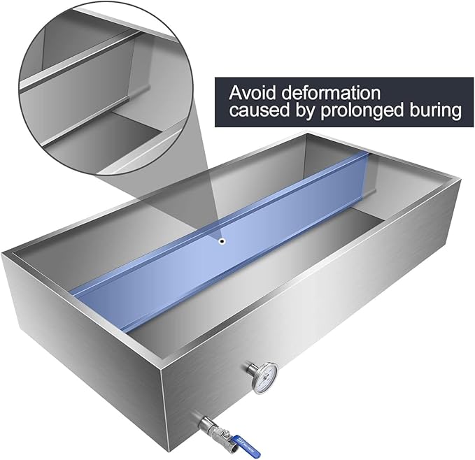 Maple Syrup Evaporator Pan Stainless Steel Maple Syrup Boiling Pan With Valve For Boiling Maple Syrup48 W/divide Plate