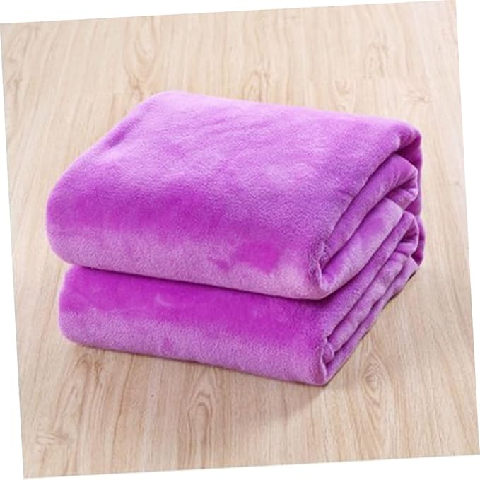 Solid Color Flannel Fleece Blanket Cozy Purple Bed Blanket for All Seasons Lightweight and Warm for Couch Camping and Home