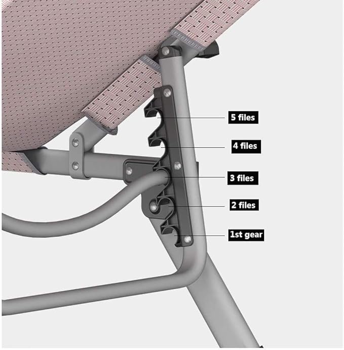 FWZJ Sun Lounger Sunbed Reclining Sun Chair Home Lunch Break Chair Office Portable Folding Chair Adults Lazy Couch Garden Camping Balcony Patio Bath Sun Deck Chair Load Capa