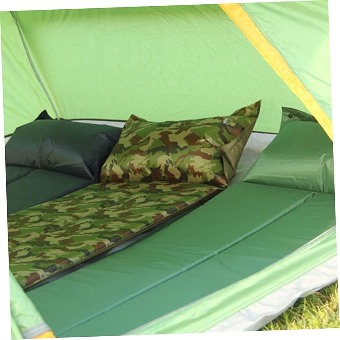 Yardwe Portable Wear Resistant Sleeping Pad with Ergonomic Design for Camping and Outdoor Use Convenient Self Inflating Mat with Pillow Thick Insulated Mat for Comfortable Rest and Cold