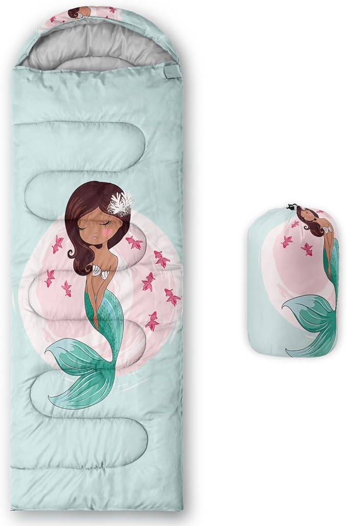 AILONEN Cartoon Camping Sleeping Bag for Boys Girls AdultsLightweight &amp Waterproof3 Season Warm &amp Cold WeatherPortablePrinted Sleeping BagTravelingCampingHiking