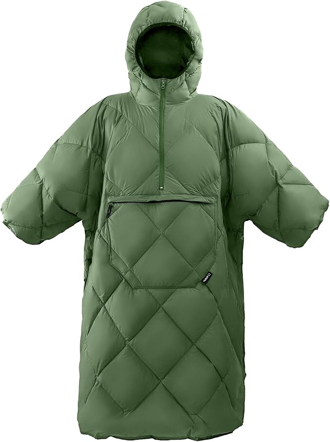 ATEPA Wearable Sleeping Bag Recycled Warm Winter Camping Blanket Wearable Poncho for Outdoor Stadium Sports Women Men