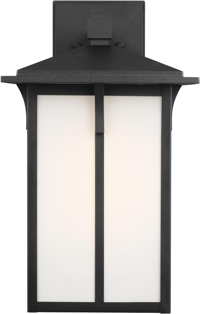 Generation Lighting 1-Light Tomek Traditional Outdoor Wall Lamp Black 8752701-12  Wall Lamp for Outdoor Decor  Wall Light Fixture Uses Standard or LED Light Bulb