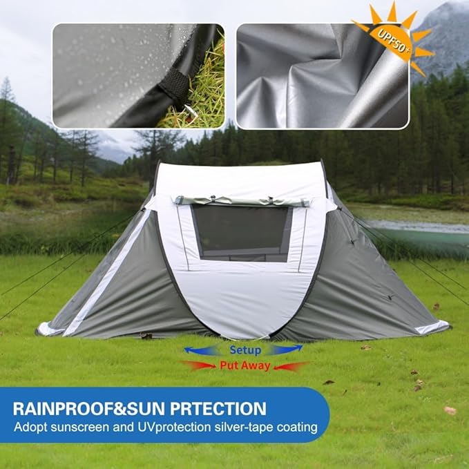 Instant 2 Person Pop Up Camping Tent with Easy Setup Lightweight Dome Tent for Outdoor Adventures Water Resistant &amp Compact Design
