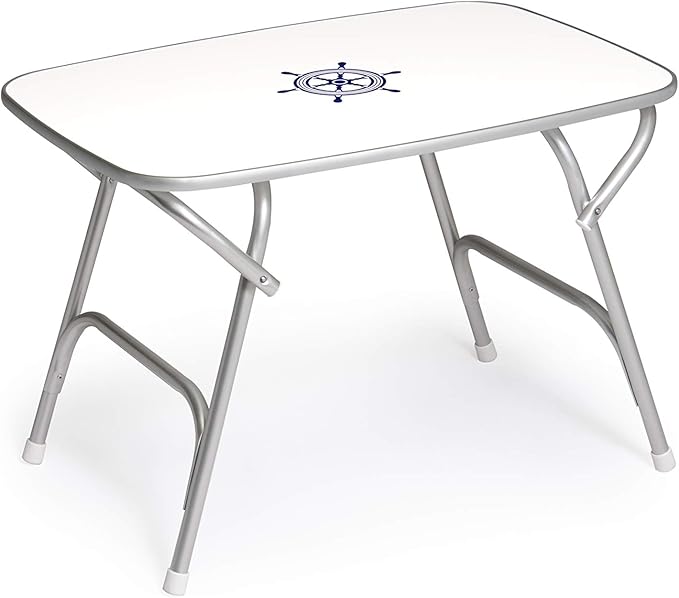 FORMA MARINE Boat Table Folding Rounded 34.65 x 23.6 x 2402 Height Marine Aluminum Yacht Deck Furniture M450