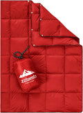 zzlamb Puffy Down Camping Blanket Water-Repellent Down Throw Travel Blanket Portable for Outdoor Light Warm Quilt for Couch Plane Car Theater Stadium Picnic RV Backpacking Hammock