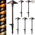 LEONLITE Update 5CCT Low Voltage Pathway Lights LED Landscape Path Lights 1800/2700/3000/4000/5000K Saucer Head 12-24V AC/DC IP65 Outdoor Walkway Light Oil Rubbed Bronze Aluminum Pack of 6