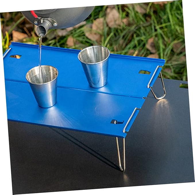 HANABASS Small Tea Table Easy to up Fold Down Portable Aluminum Folding Table for Outdoor Activities