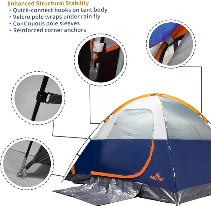 2-12 Person Tents for Camping Waterproof Backpack Double Layer Tents Perfect Picnics Fishing and Backyard Camping