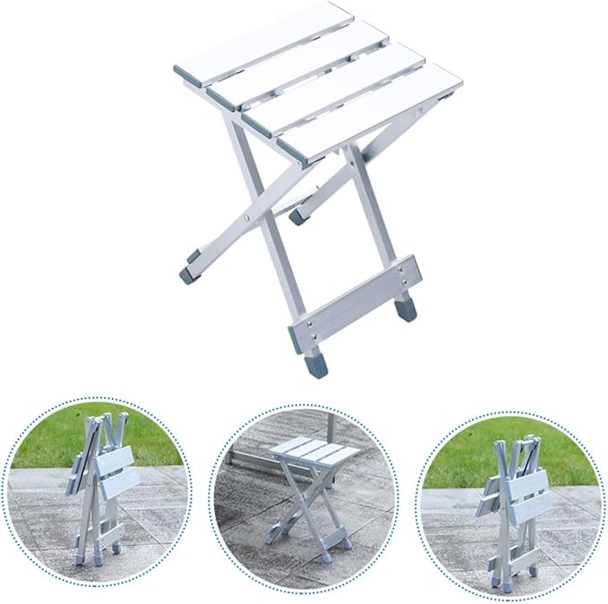 Zerodeko Foldable Camping Chair Portable Aluminum Stool Compact Outdoor Stool for Kitchen Garden