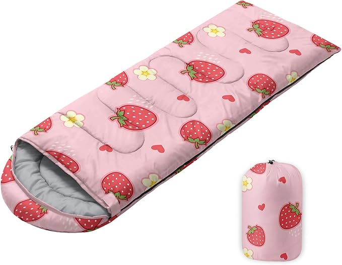Sleeping Bags for Adults Youth Kids3D Printing Camping Sleeping Bag for Girls Boys Lightweight Waterproof Cold/Warm Weather Sleeping Bag for 3 Seasons