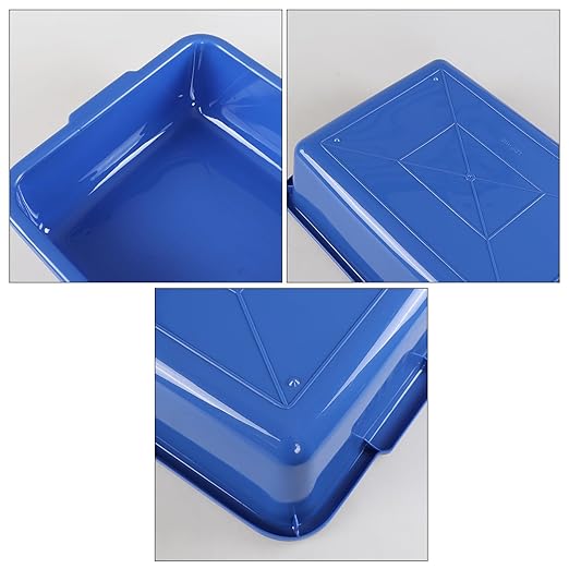 Commercial Products Standard Bus/Utility Box 4.6 Deep Kitchen Bus Tubs 4 Durable Blue Plastic Wash Basin/Dish Washing Tub for Restaurants or Catering Services