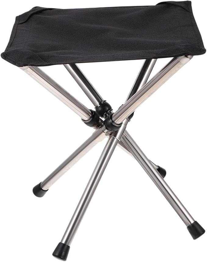 Kisangel Leisure Fishing Chair Telescopic Camping Stool Outdoor Folding Stool for Hiking