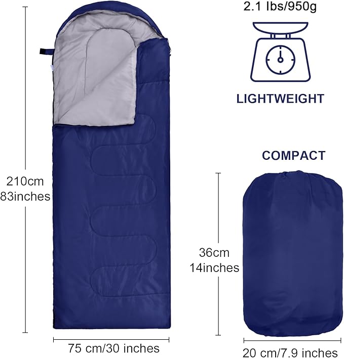 Macarrie 4 Pcs Bulk Sleeping Bags for Adults 0 Degree Waterproof Backpack Bags with Compression Sack for Backpacking Camping Hiking Emergency Shelters