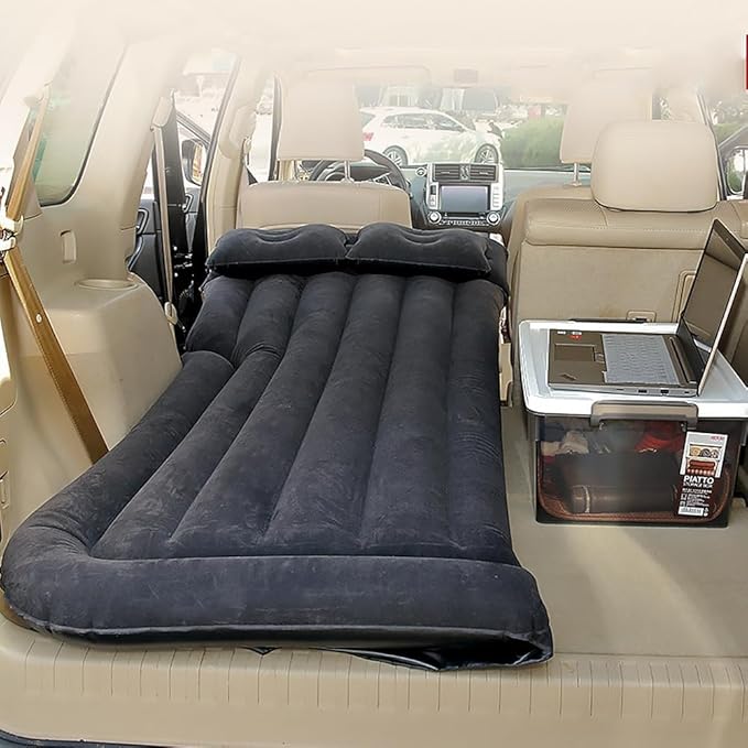 Car Inflatable Mattress for Mitsubishi Eclipse Cross PHEV 2018-2023 2024 2025 2026 Portable Car Air Bed Rear Trunk Camping Bed Back Seat Air Mattress Folding Air Bed CushionGrey