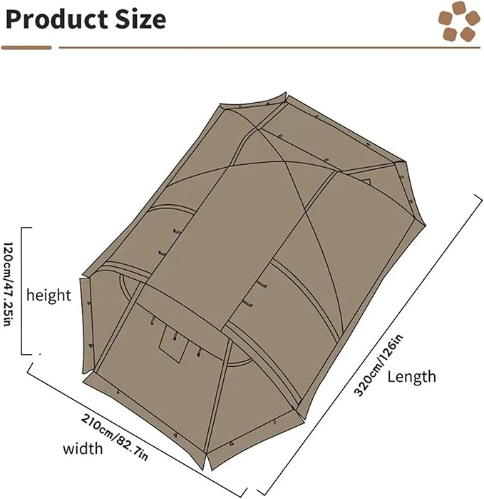 2-Person 4-Season Fireproof Hot Tent – Waterproof Tunnel Dome Tent with Stove Jack &amp Snow Skirt for Camping Hiking