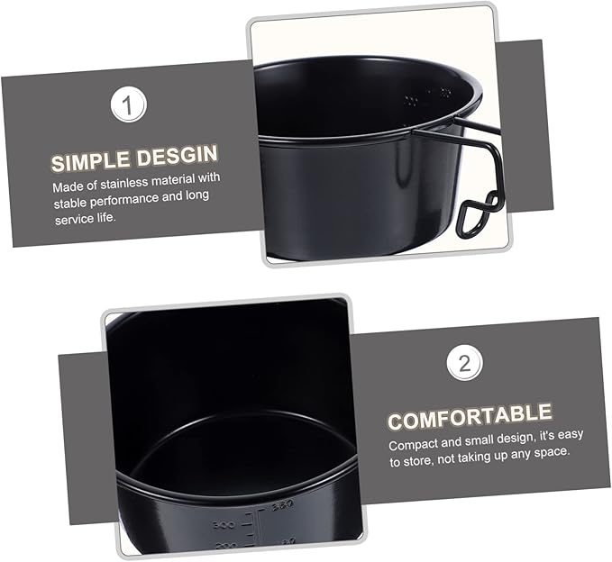 UPKOCH 3pcs Stainless Steel Salad Bowl Handle Lightweight Camping Dish for Outdoor Activities Portable Hiking Picnics and Bbqs
