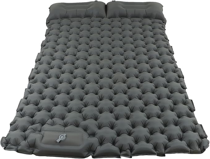 Camping Sleeping Pad | Foot Press Inflation in 1 Minute | Protective Nylon for Outdoor Camping/Hiking/Backpacking | Ergonomic Body Support Leak - Protective Valve