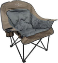 Black Sierra Oversized Camping Chair for Adults – 400 lb Heavy Duty Folding Chair with Cup Holders &amp Carry Bag
