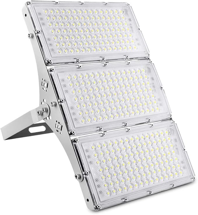 CHARON 300W LED Flood Light 24000LM Super Bright Outdoor Security Lights with Wider Lighting Angle 6000K Daylight White IP66 Waterproof Outdoor Lighting for Garage Garden Lawn Yard Parking Lot