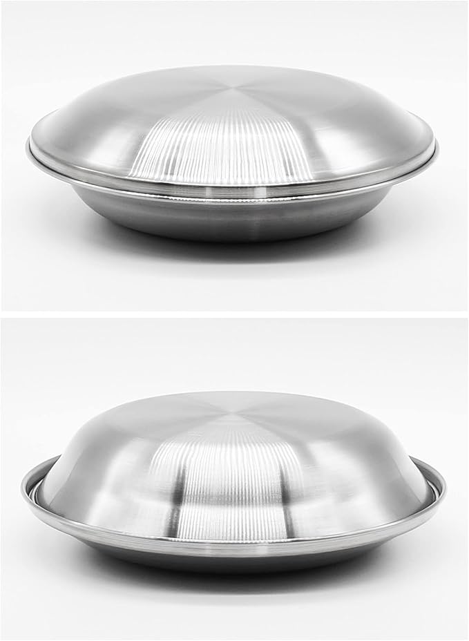 Premium 304 Stainless Steel Plate Set with Lids (2-Pack) – 8.3” Deep Metal Dinnerware for Adults &amp Kids – Durable Stackable Meal Prep Home &amp Camping Dish – Hygienic &amp Unbreakable
