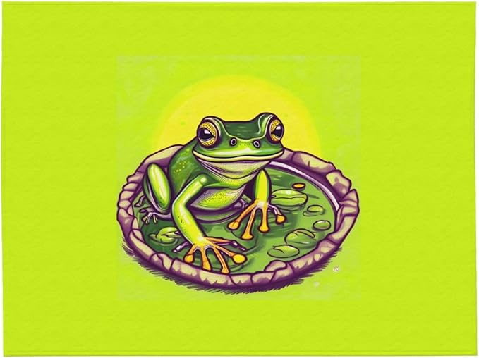 Frog in a Pond Blanket.Super Soft Flannel Blanket 80x60 inches 100% Polyester for Warmth Perfect for beds Sofas and Camping.