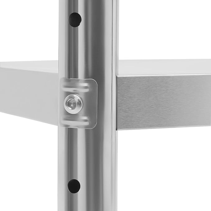 Stainless Steel Double Overshelf for Commercial Kitchen Heavy Duty 2-Tier Worktop Rack Industrial Storage Shelf for Restaurant or Garage Use 201 Stainless Steel 30 * 12 * 23.62 inch