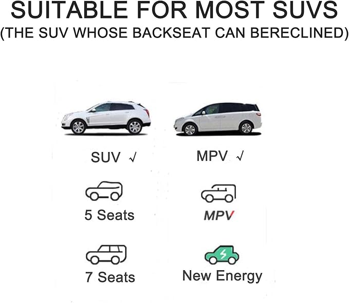 Inflatable SUV Air Mattress Thickened Flocking Inflatable Car Camping Travel Air Mattress with 2 Pillows &amp Air PumpPortable Car Sleeping Bed for SUV|MPV|Minivan