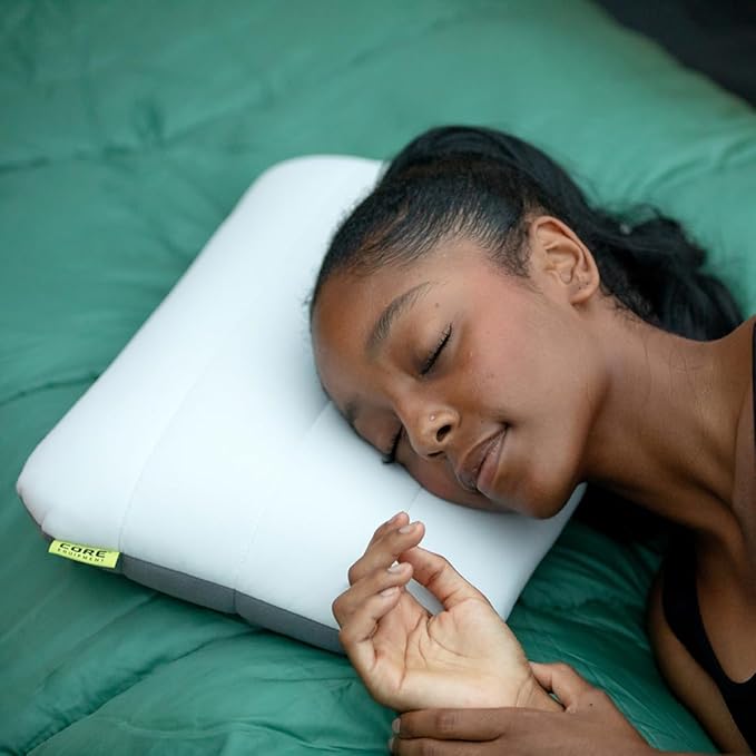 CORE Camping Pillow with Removable Cover | Lightweight Compact and Comfortable | Adjustable Support for Back Side and Stomach Sleepers | Ideal for Travel Hiking and Outdoor Adventures