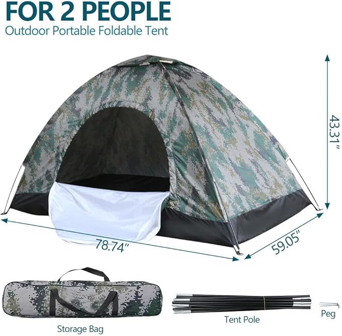 Camping Tent 2/3/4 Person Waterproof &amp Windproof Tents with Rain Fly and Carrying Bag Easy Setup Instant Family Travel Tent for Backpacking Hiking Camping