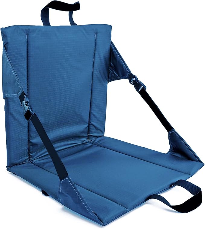 Portable Camping Chair Foldable Outdoor Seat with Backrest Turquoise and Purple Water-Resistant Lightweight Design for Hiking Backpacking Beach (Blue)