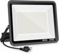 300W LED Flood Light Outdoor2000W Equivalent 5000K Daylight White Super Bright FloodLight with Plug43500LM IP66 Waterproof Commercial Lighting for Sports FieldsCountsArenaStadium