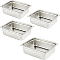 4 Pack Hotel Pan for Commercial Steam Table Pans 1/2 Size x 4 Inch Deep Commercial Stainless Steel Pan Restaurant Steam Table Pans