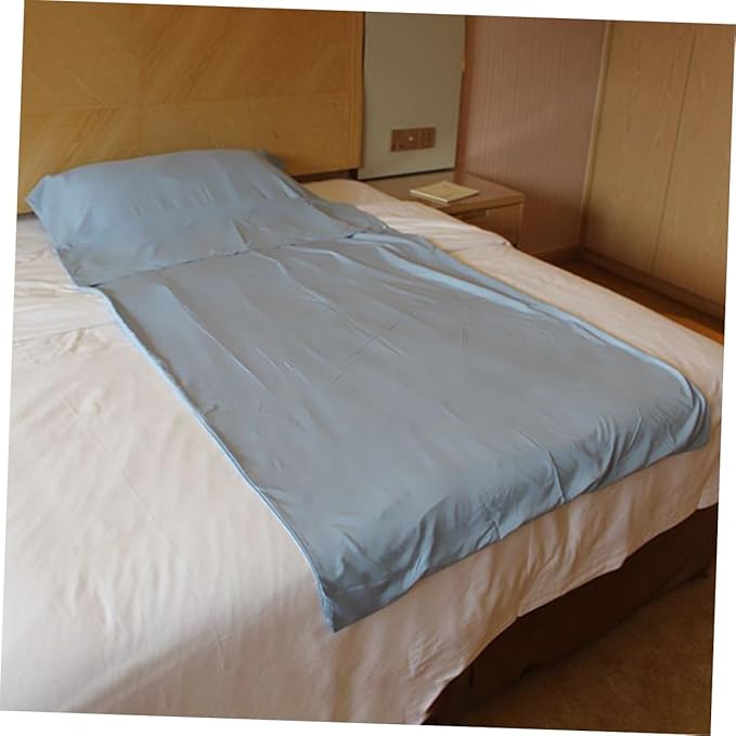 SUPVOX Portable Liner for Adults Lightweight Sleep Sack Travel Sheet Grey for Camping Hiking Hotels and Train Travel