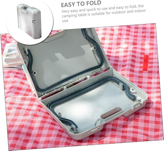 GANAZONO Outdoor Folding Camping Table Lightweight Portable Grill Table for Picnics Barbecues and Hiking Easy Setup Compact Design for Outdoor Activities
