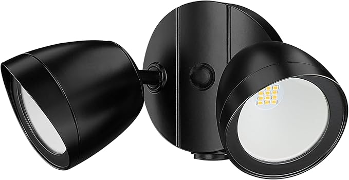 ML Lighting 18002-PBK 2-Light Security Flood Lights Powder Coated Black