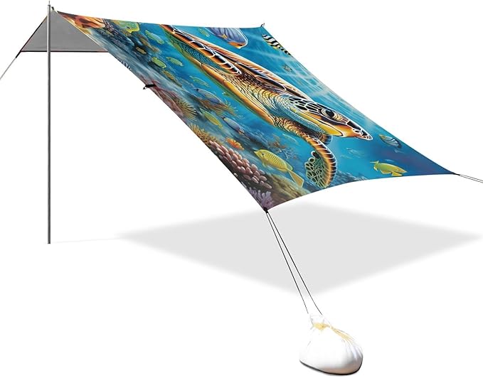 Sea TurtleCamping Sun Shelters 9.2 x 10.5 FT Beach Canopy Tent Sun Shade with Carrying Bag for Camping Trips Fishing Backyard Fun or Picnics 21341767