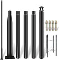 Street Light Pole 16ft Tall - Outdoor Solar Split Street Lamp Post Light Pole with Mounting Steel Anchors for Patio Street Backyard Parking Lot