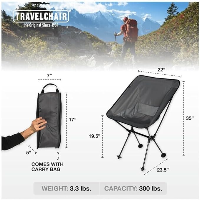 Maykoosh Camping Chair - Portable Folding Chair with High Back &amp Aluminum Frame