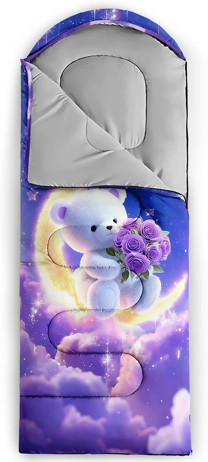 QOOMO Camping Sleeping Bags3 Season Warm &amp Cool WeatherLightweightWaterproof Sleeping Bags for Adults &amp KidsTravelingand OutdoorsCamping Gear Equipment