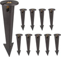 Gardencoin ABS Ground Spikes Stakes Replacement with Brass Insert 1/2 NPT Thread Side Wire Way Larger Size 9.44'' x 2.95'' for Landscape Path Lighting Spotlight Floodlight 10 Pack