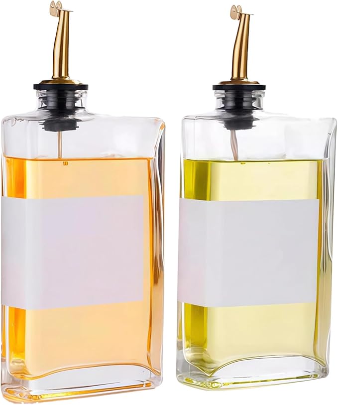 2 Pcs Syrup Dispenser with Pump 350 Ml Glass Oil and Vinegar Dispenser for Coffee Bar Labeled for Versatile Use