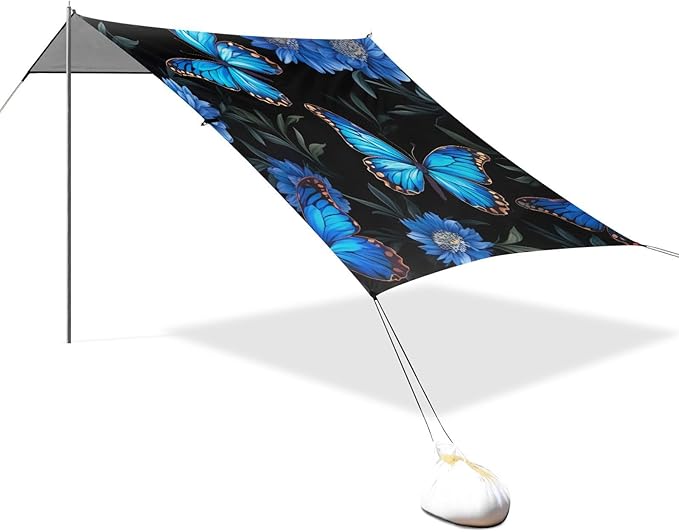 Butterfly Flowers FloralCamping Sun Shelters 9.2 x 10.5 FT Beach Canopy Tent Sun Shade with Carrying Bag for Camping Trips Fishing Backyard Fun or Picnics 21341679