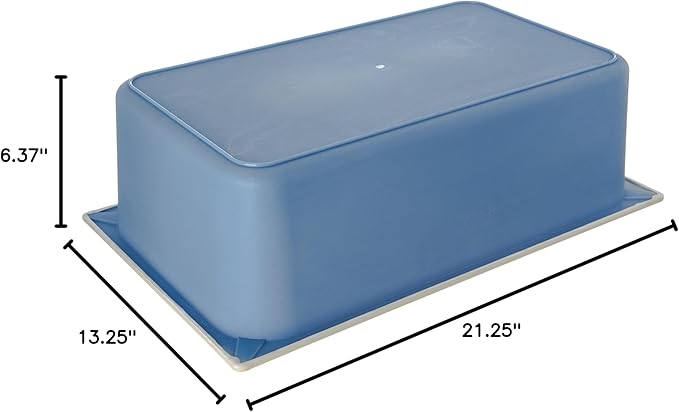 Carlisle FoodService Products Coldmaster Coolcheck Full Size Food Pan Insulated Food Pan with Refrigerant Gel Filling Plastic 15 Quarts White Blue
