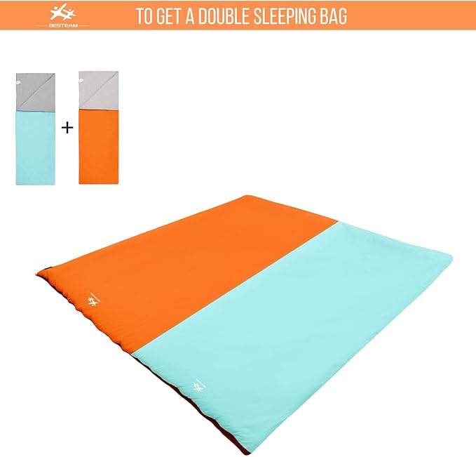 Warm Weather Sleeping Bag - Portable Waterproof Compact Lightweight Packable for Kids Teens Adults Camping Backpacking Hiking Spring Summer Fall