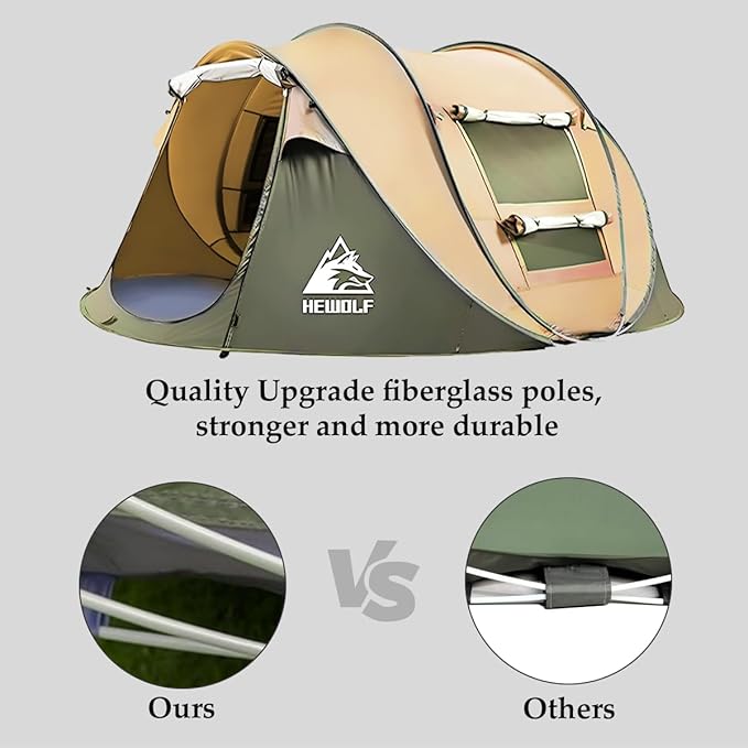 Pop Up Camping Tent 2/4 Person Instant Family Tents Easy Setup Automatic Tent for Camping Hiking &amp Traveling