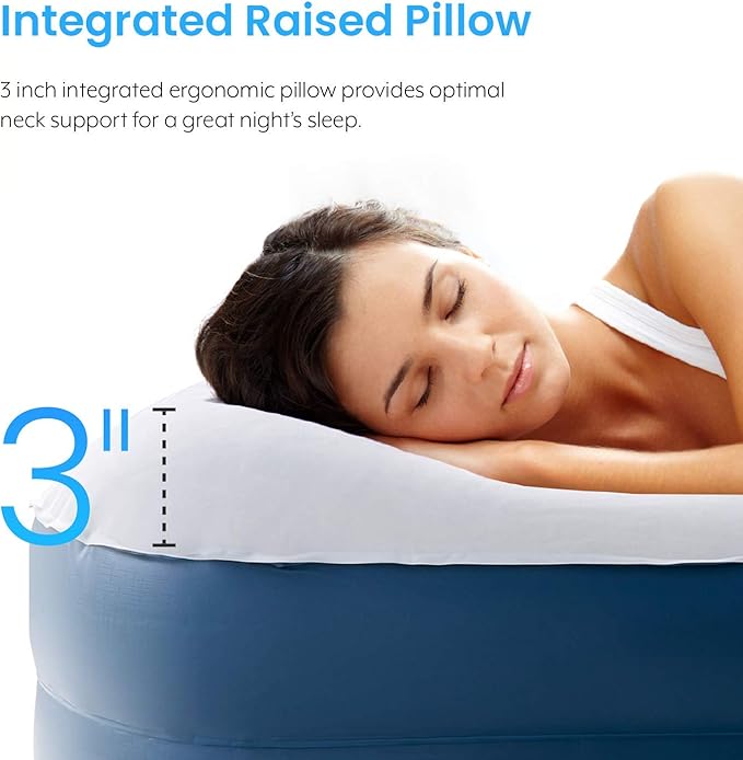 Active Era 20 Twin Air Mattress with Built-in Pump &amp Raised Pillow - Heavy Duty Puncture Resistant Waterproof Blow Up Bed (Pack of 2)