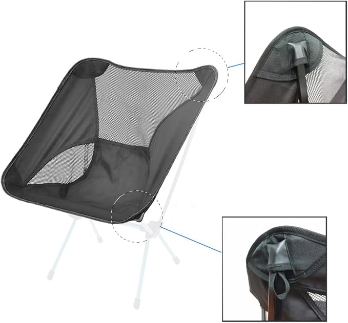 Camping Chair Fabric Replacement Seat for Helinox Chair Zero/One/CLIQ/MARCHWAY/Moon Lence/iclimb/Naturehike YL08 /ONETIGRIS Portable Chair Backpacking Helinox Chair Replacement Seat